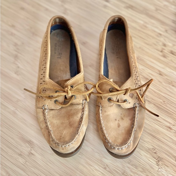 Sperry Top Sider Womens Size 9 Tan
Brown Leather Slip On Boat Shoes - Picture 2 of 5